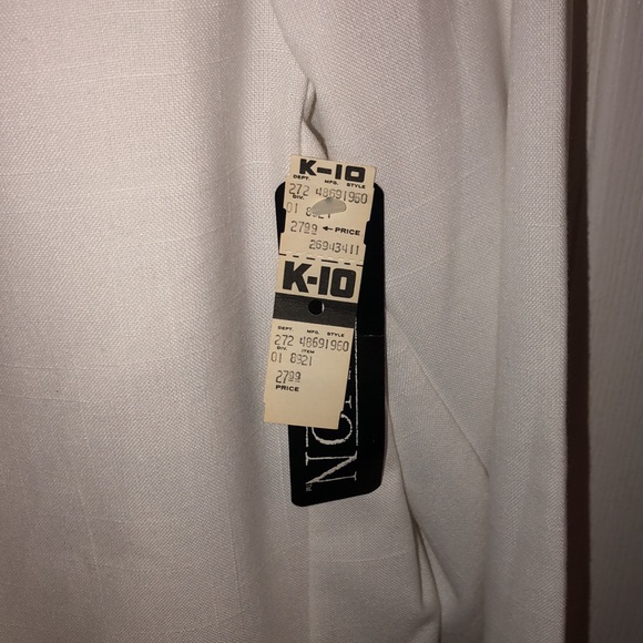 Vintage 80s Double Breasted Unlined Linen Look Blazer - NOS - Picture 4 of 5